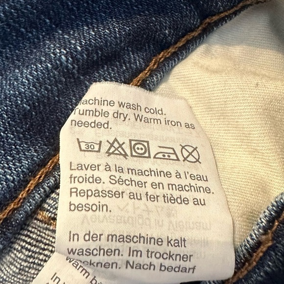 Madewell Slim Straight Mid Rise Blue Jeans - Size 27 - Picture 6 of 16